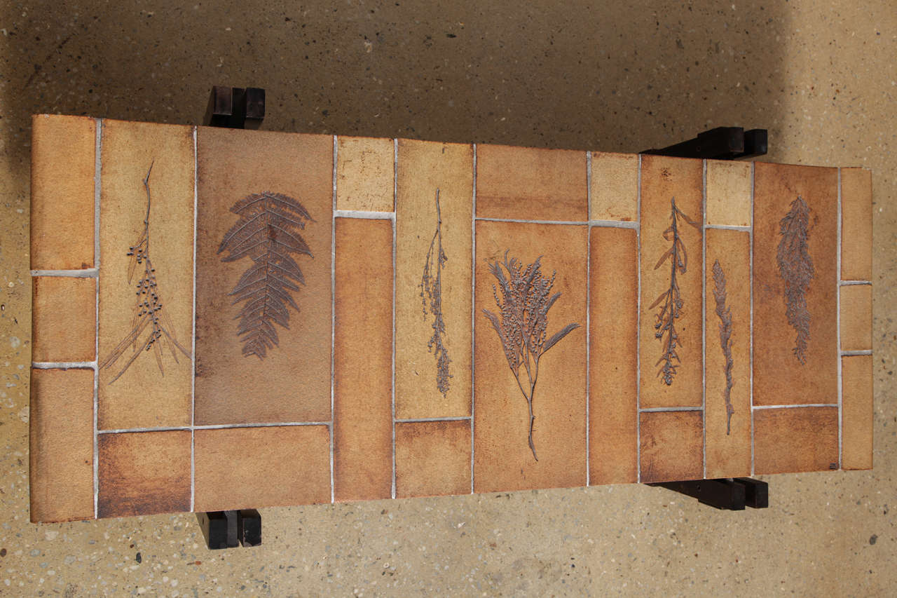 Roger Capron Fossilized Tile Coffee Table, Circa 1960 1