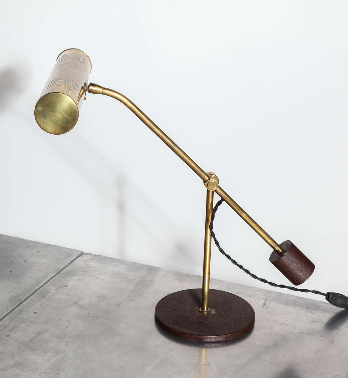 Counterbalance Brass Desk Lamp by Mark Heinlein for Nessen Studios 1
