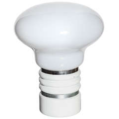 Pop Art White Glass "Spotlight" Table Lamp with Off White Enamel and Chrome 6