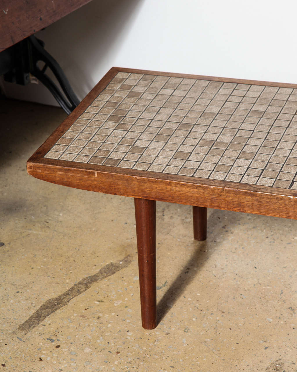 Mid-Century Modern Jane and Gordon Martz Walnut and Neutral Ceramic Tile-Top Coffee Table, 1960s