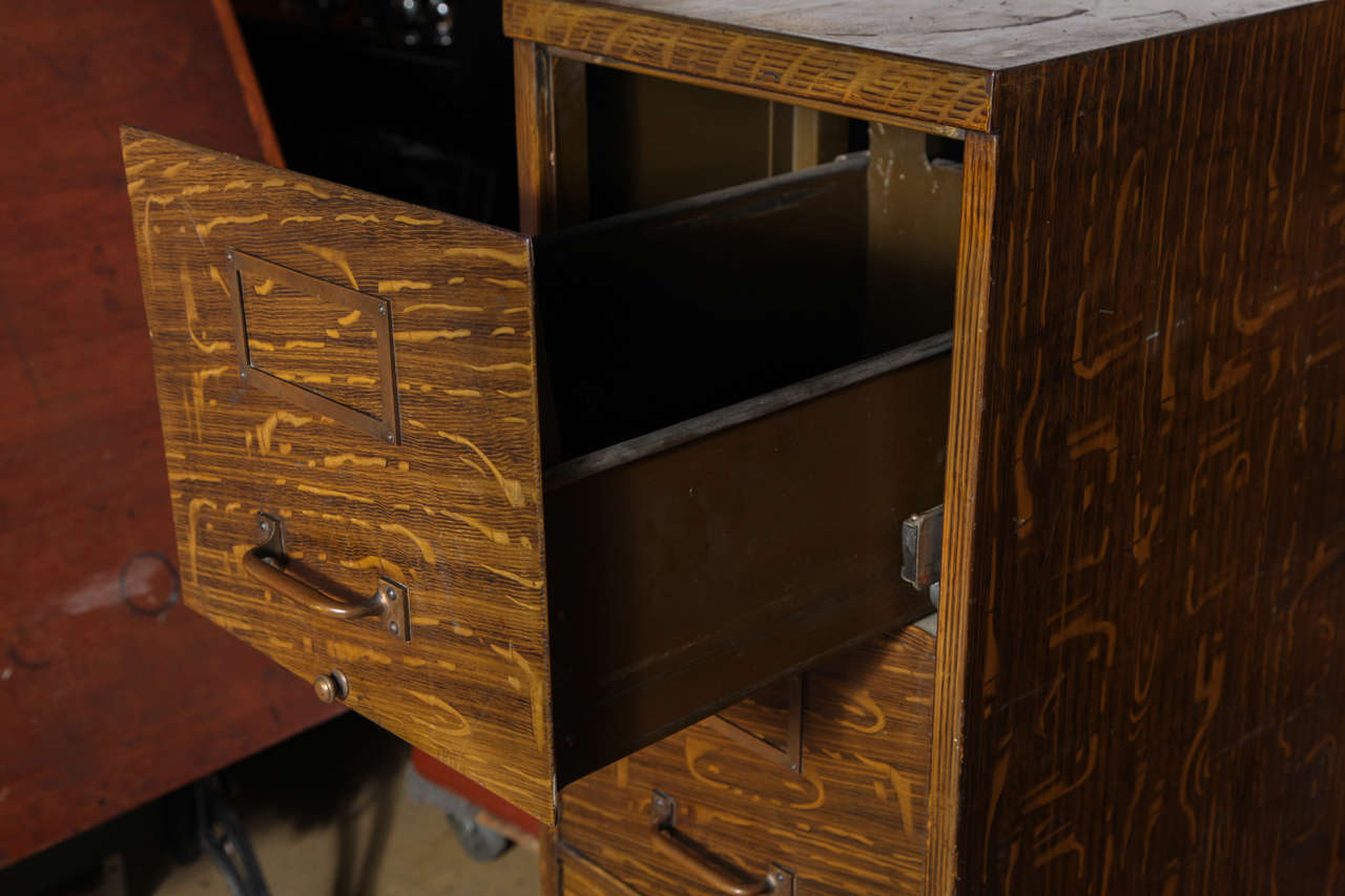 circa 1910 painted 4 drawer Metal File For Sale at 1stDibs