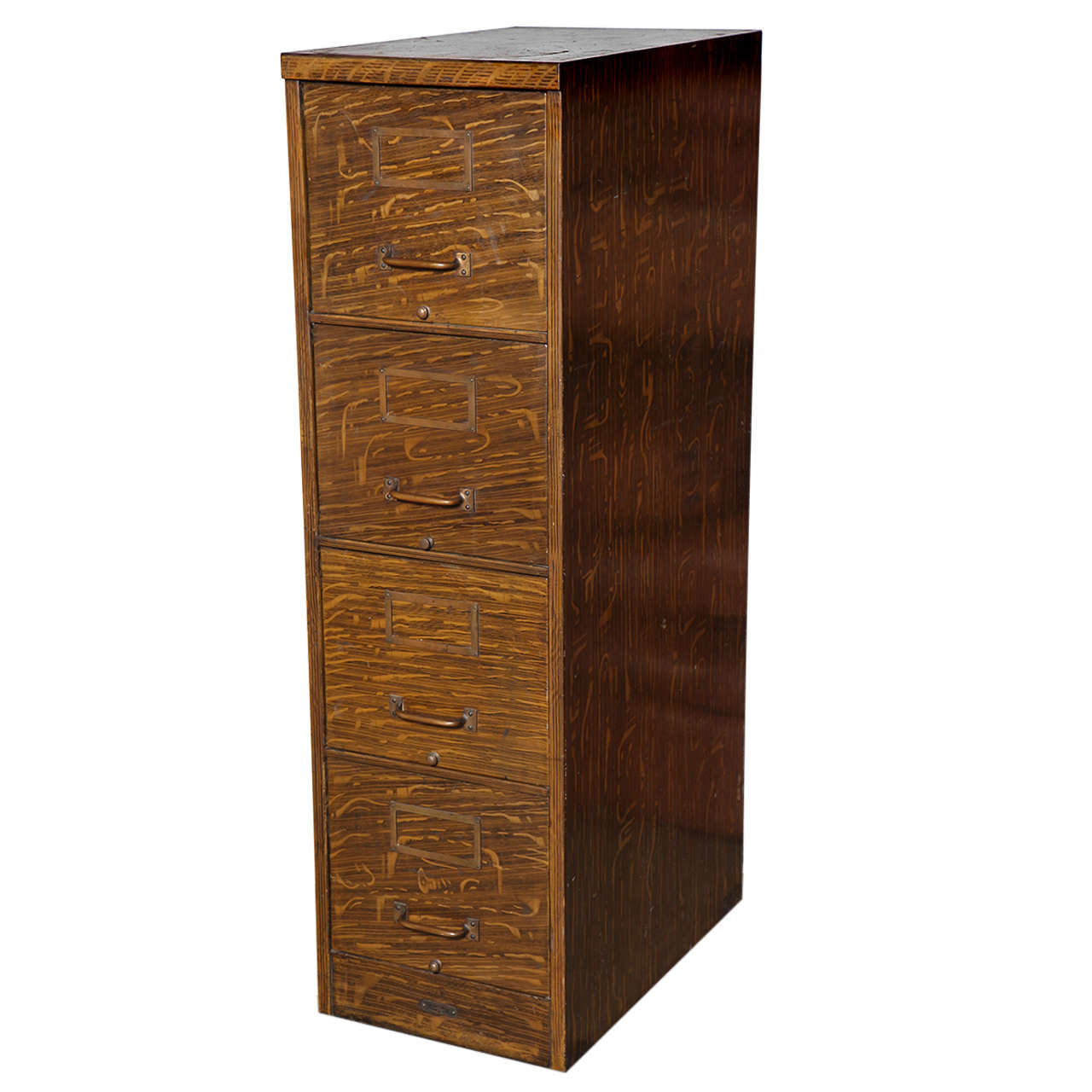 circa 1910 painted 4 drawer Metal File For Sale at 1stDibs