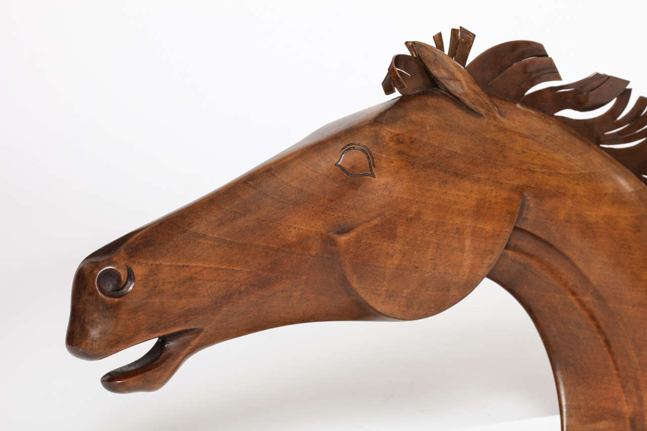 Monumental  Art Deco Hagenauer  Horse Head In Excellent Condition For Sale In New York, NY