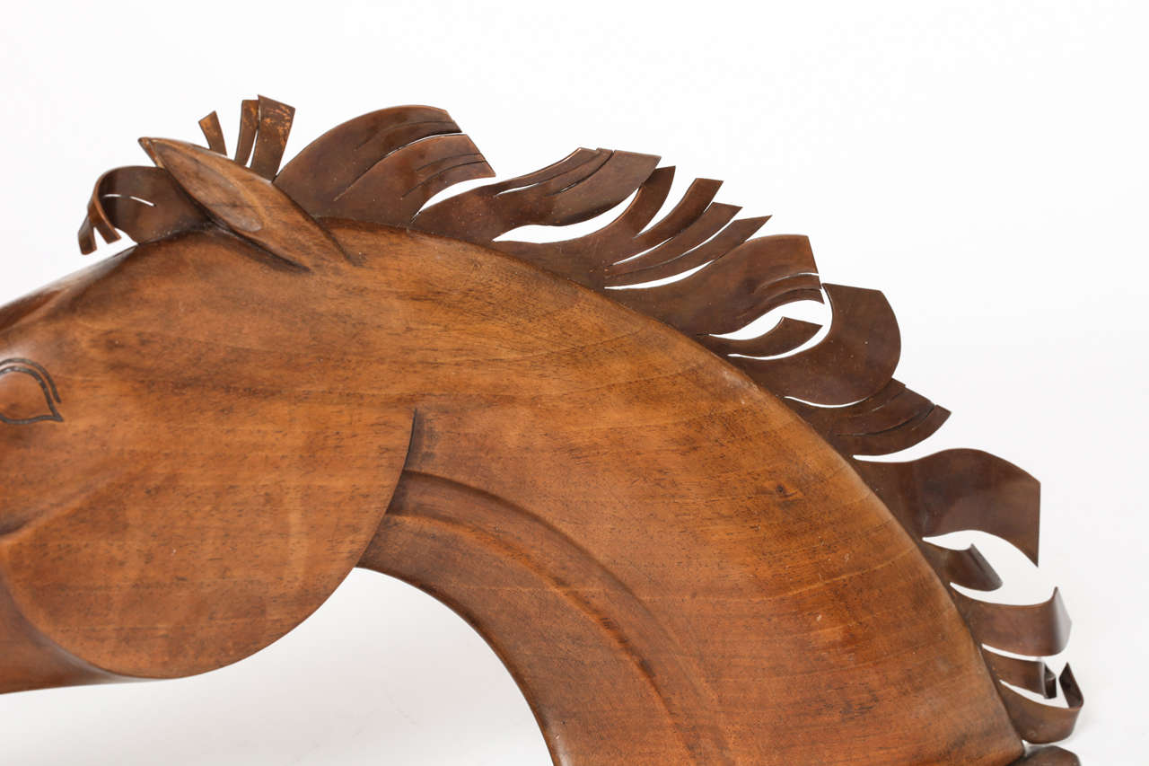Wood Monumental  Art Deco Hagenauer  Horse Head For Sale