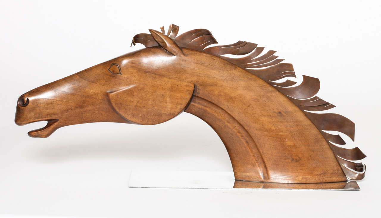 Monumental  Art Deco Hagenauer  Horse Head For Sale 1