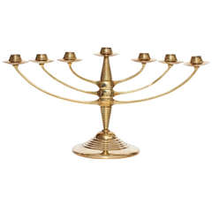 Bruno Paul Brass Seven Arm Swivel Candelabra, 1901, Germany