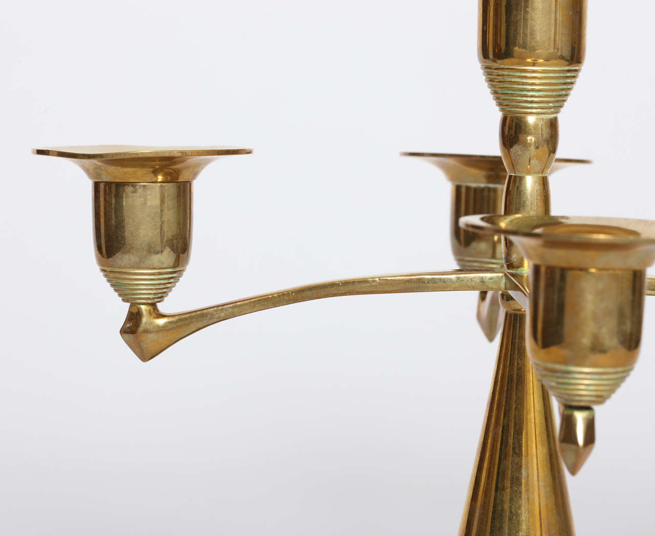 Bruno Paul Brass 5 Arm Candlestick, 1901, Germany. For Sale 2