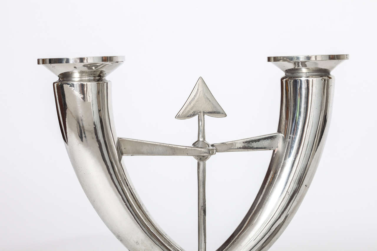 French Gio Ponti Candlesticks for Christofle, France, C. 1931 For Sale