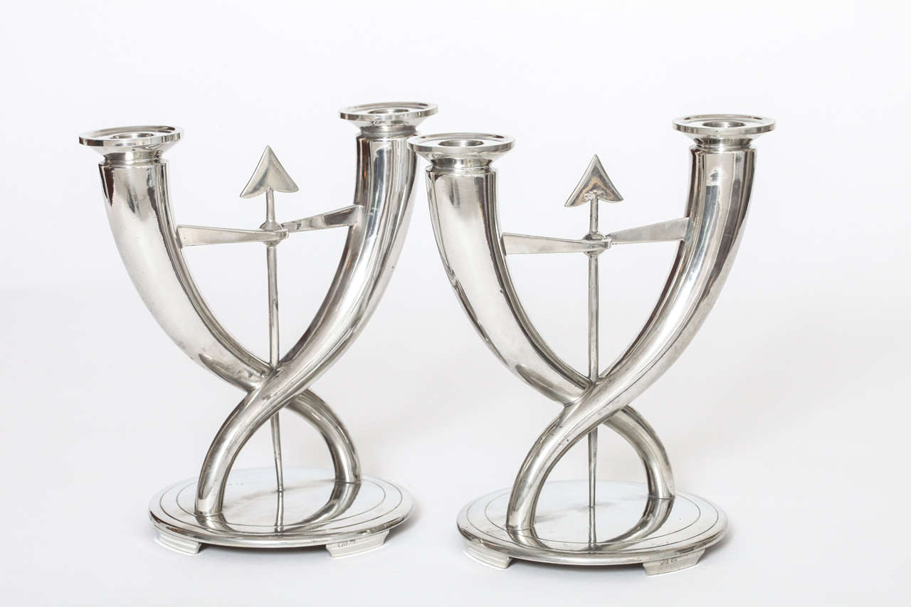 Gio Ponti Candlesticks for Christofle, France, C. 1931 For Sale 2