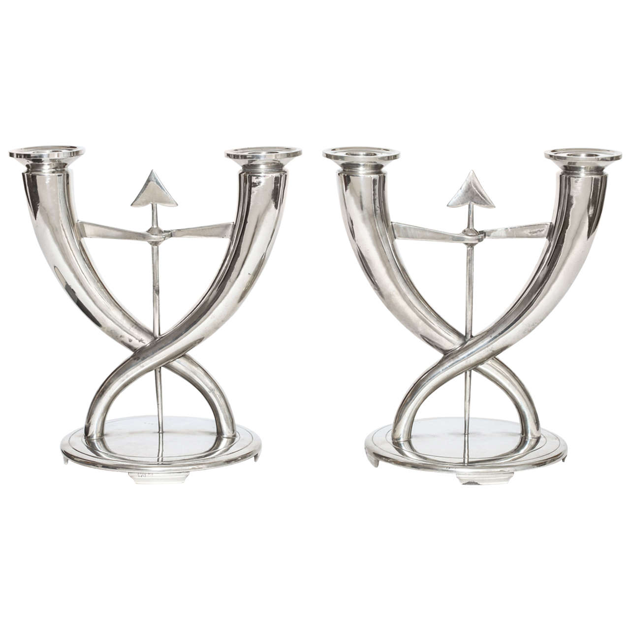 Gio Ponti Candlesticks for Christofle, France, C. 1931 For Sale