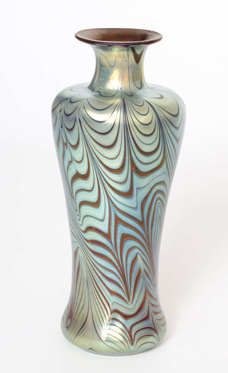 Art Nouveau Tall Loetz Ruby Interior Phaenomen Genre 7993 Vase, Great Form, 1899