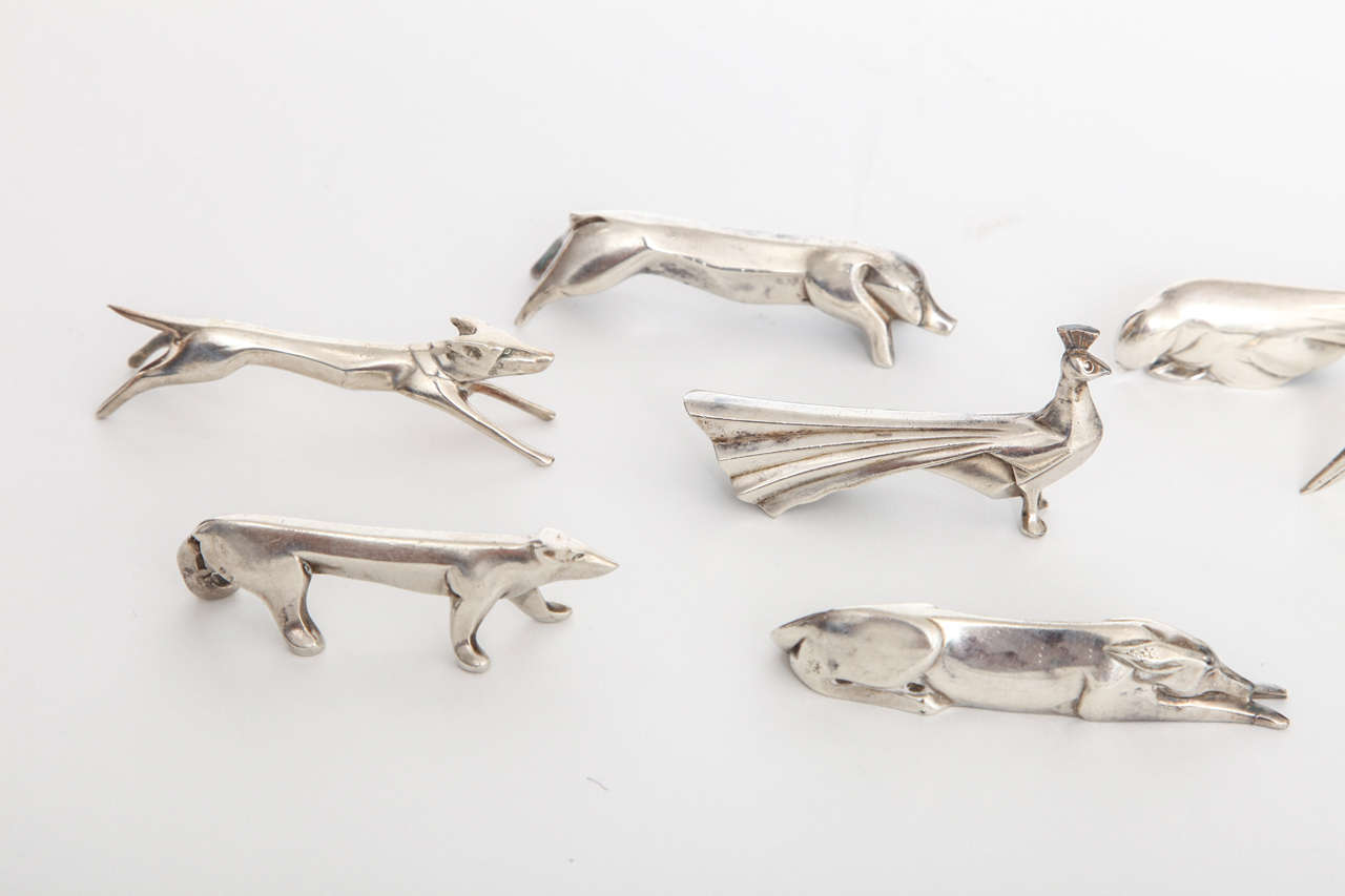 Metal Christofle Art Deco Animal Knife Rests - France 1925