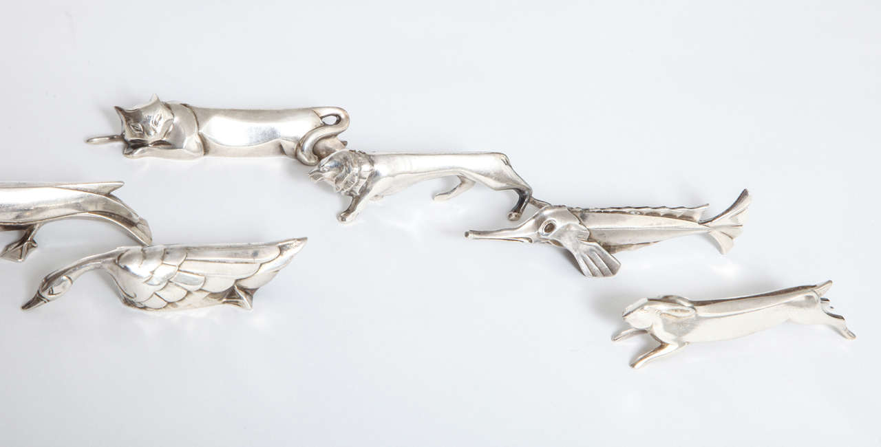 Christofle Art Deco Animal Knife Rests - France 1925 2