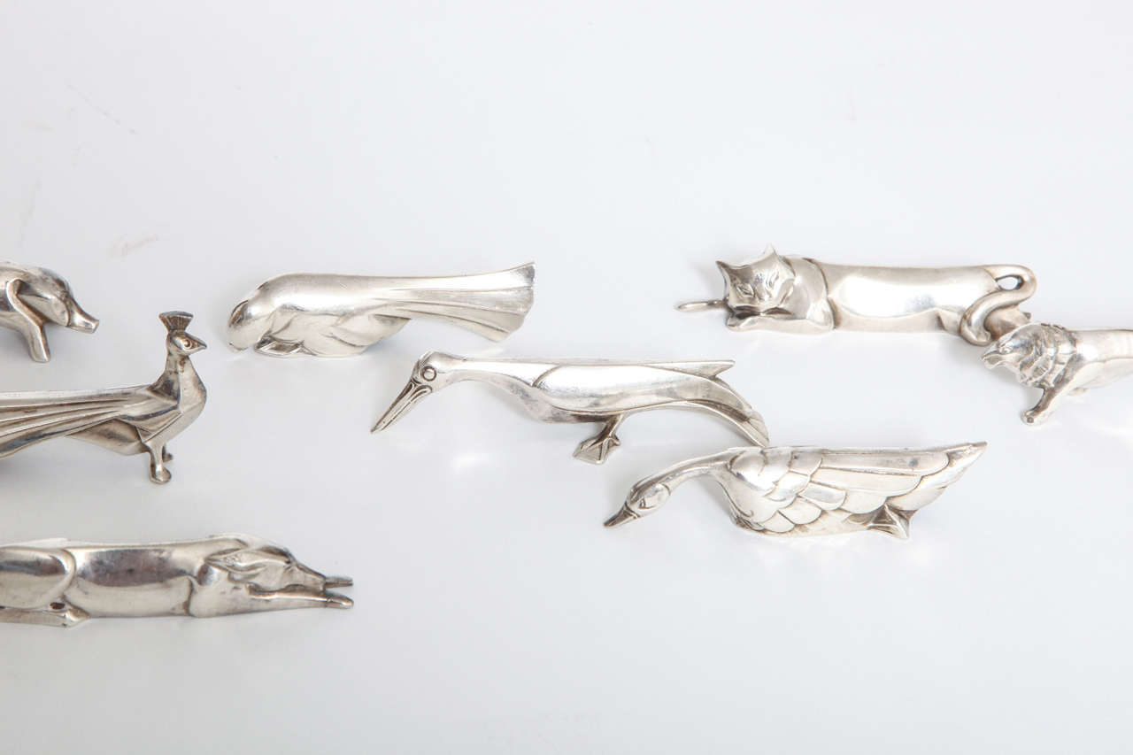 Christofle Art Deco Animal Knife Rests - France 1925 3