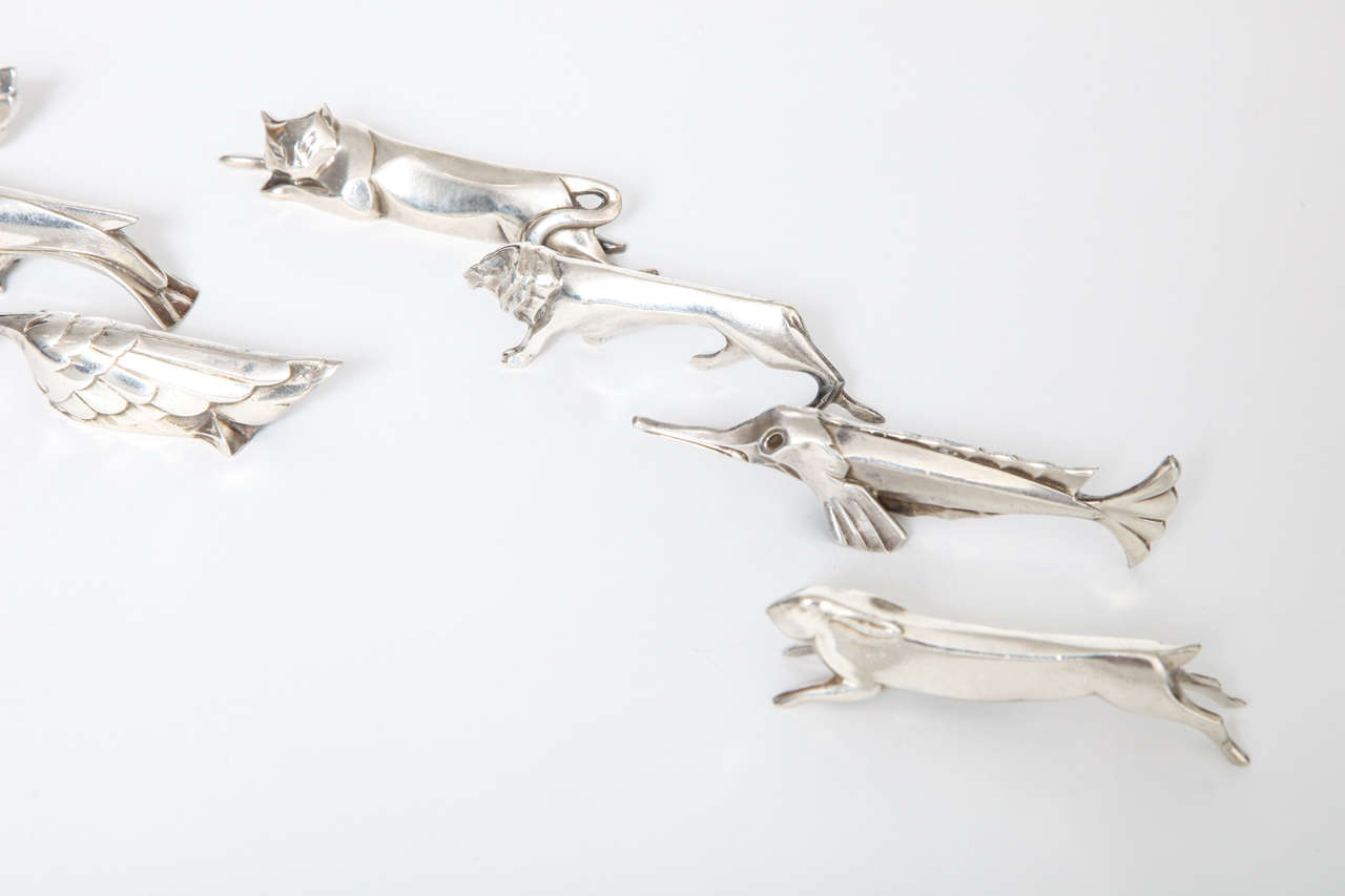 Christofle Art Deco Animal Knife Rests - France 1925 4