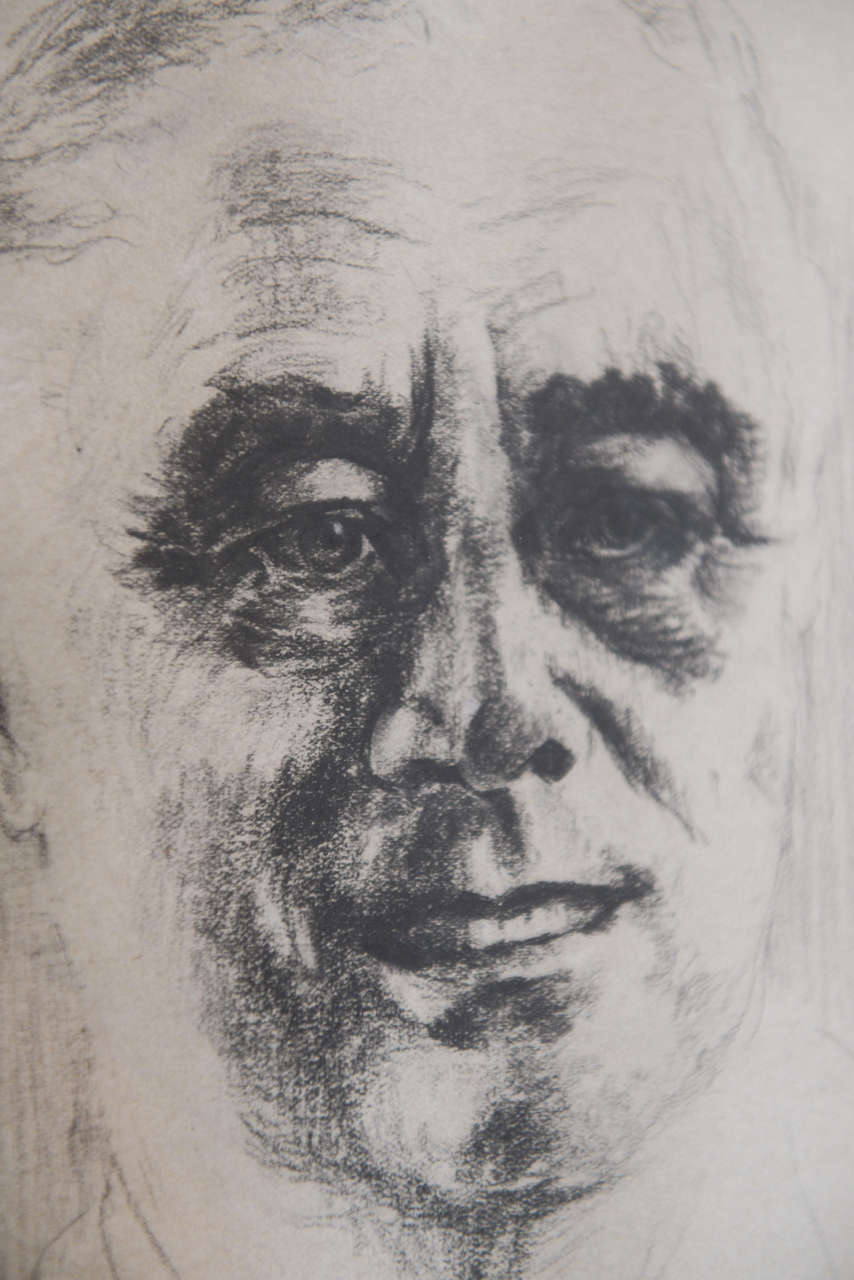 Signed Vladimir Kagan Pencil Sketch of Franklin Delano Roosevelt 1