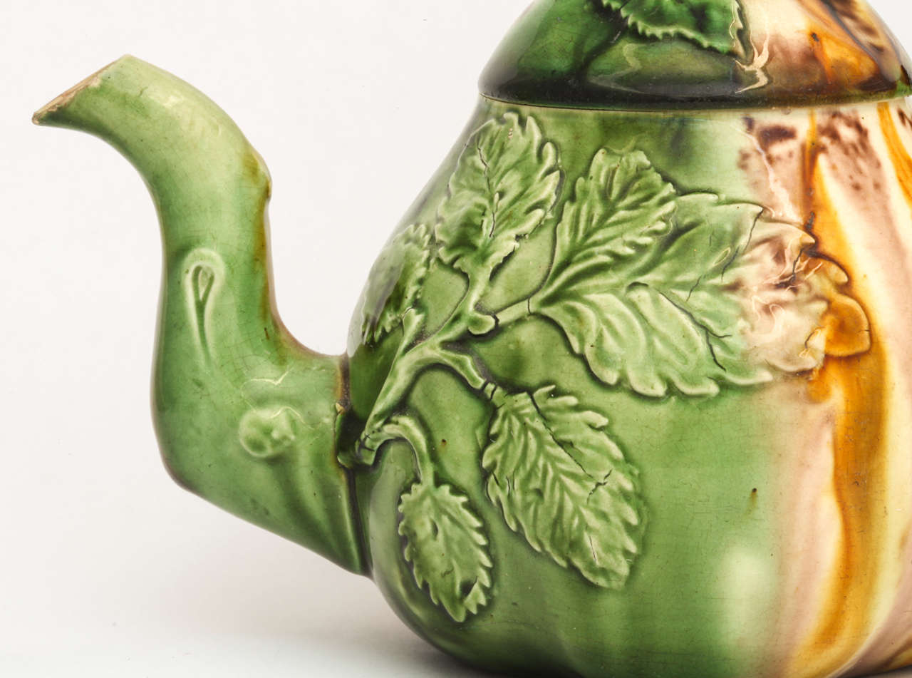 English A Rare Whieldon School Pottery Pear Shape Teapot