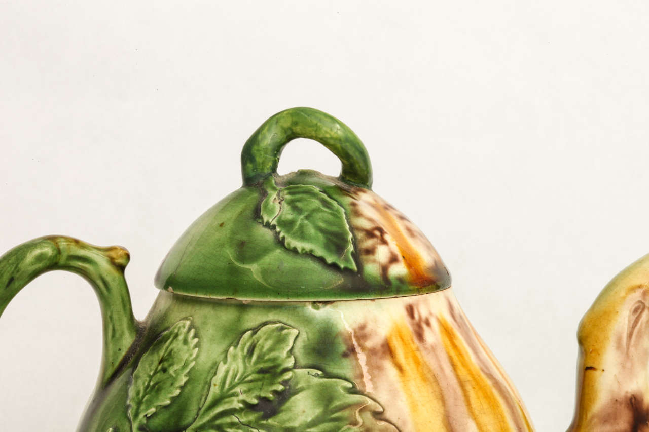 A Rare Whieldon School Pottery Pear Shape Teapot 3