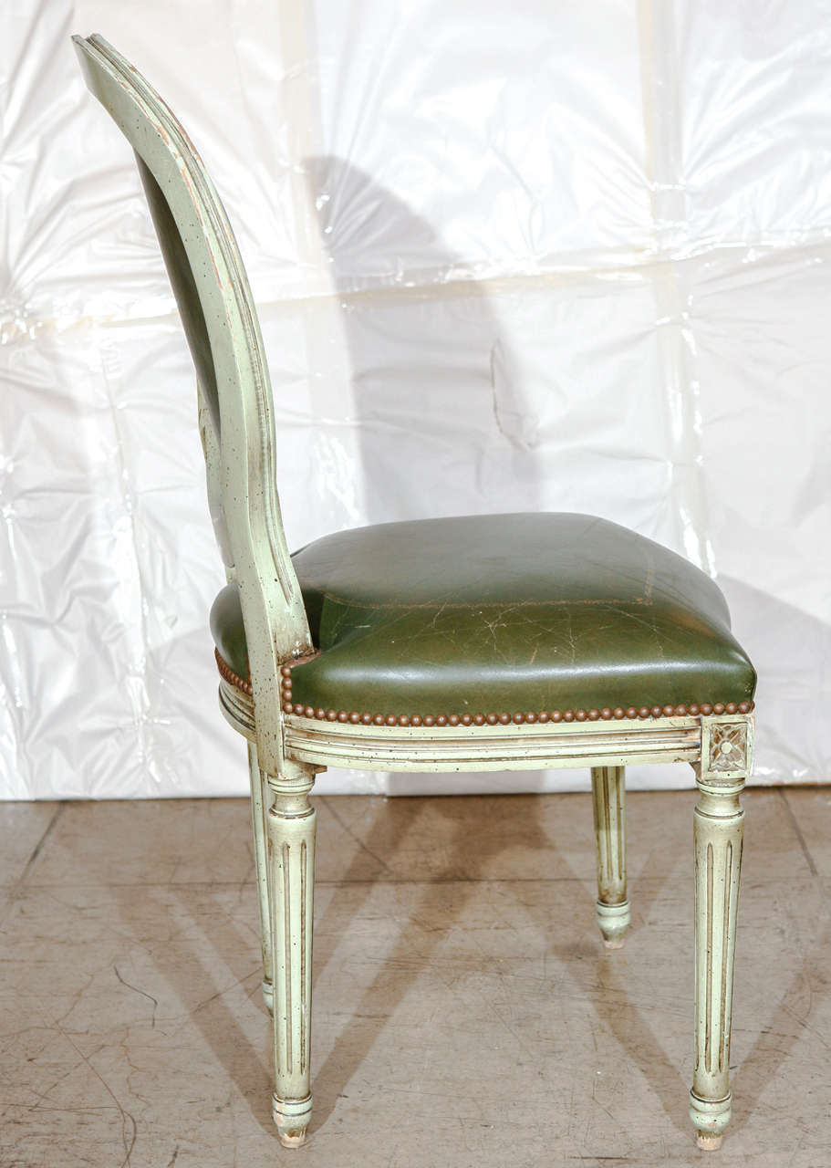 Wood Set of Six French Louis XVI Dining Chairs