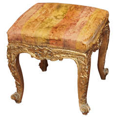 French Regence Style Carved and Gilded Tabouret