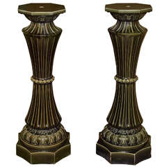Pair of Art Nouveau Pottery Pedstals