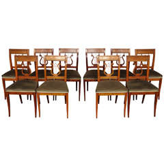 Antique Ten French Directoire Style Dining Chairs