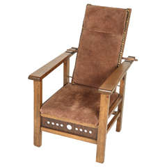 Antique Oak Child's Morris Chair 6