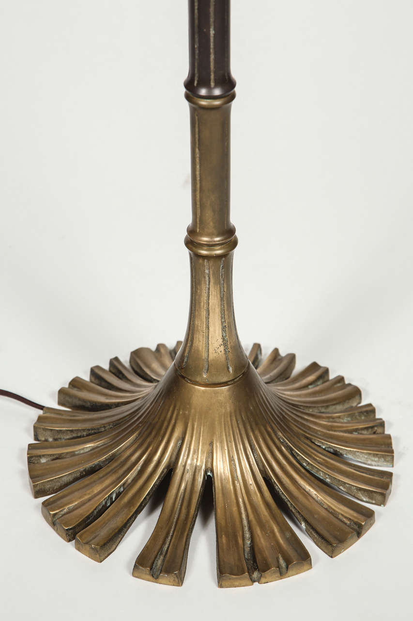 Mid-20th Century Brass Bamboo Floor Lamp