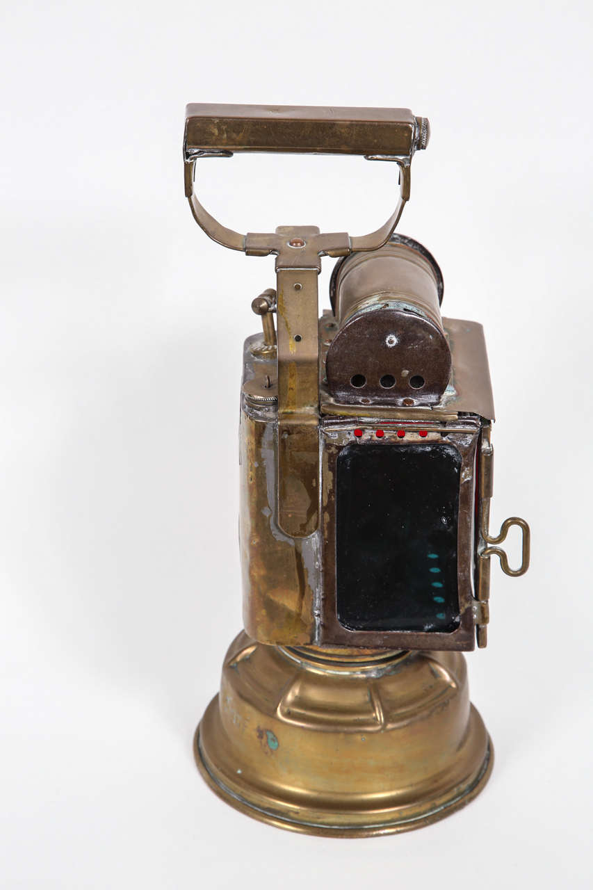 Brass Early 1800s French Railroad Keroscene Lantern