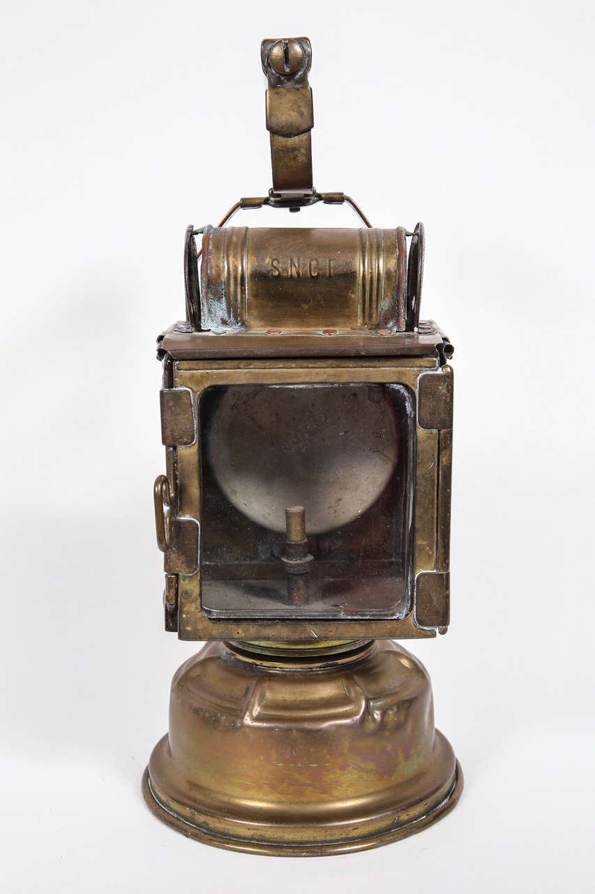 19th Century Early 1800s French Railroad Keroscene Lantern