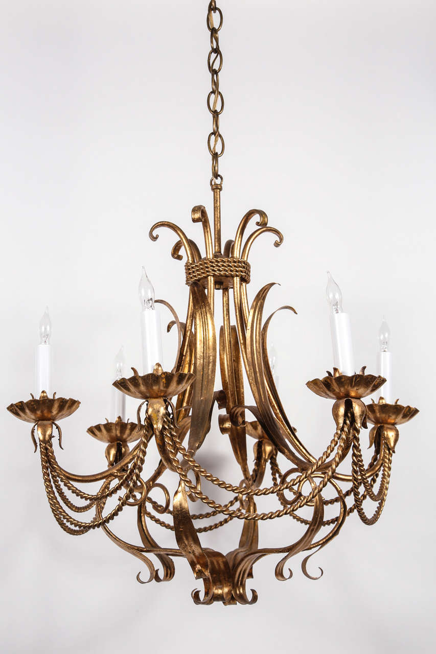 Medium large-scale chandelier. 63 inch drop including chain.