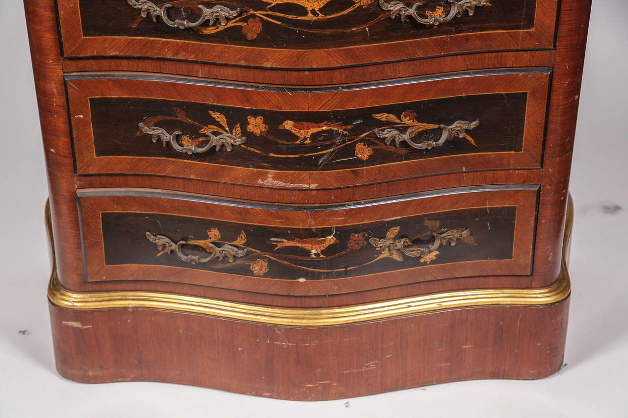 Argentine Tall Inlaid Eight Drawer Lingerie Chest