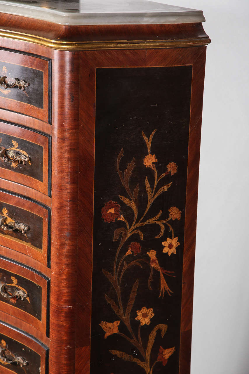 Bronze Tall Inlaid Eight Drawer Lingerie Chest