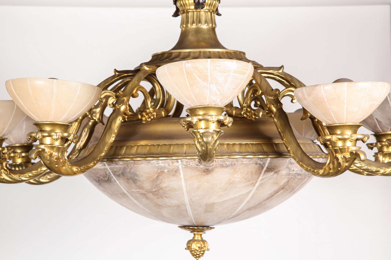 Bronze and Alabaster Chandelier at 1stDibs spanish alabaster