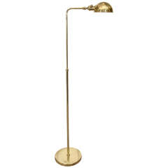 Mid Century Brass Reading Lamp with Adjustable Height
