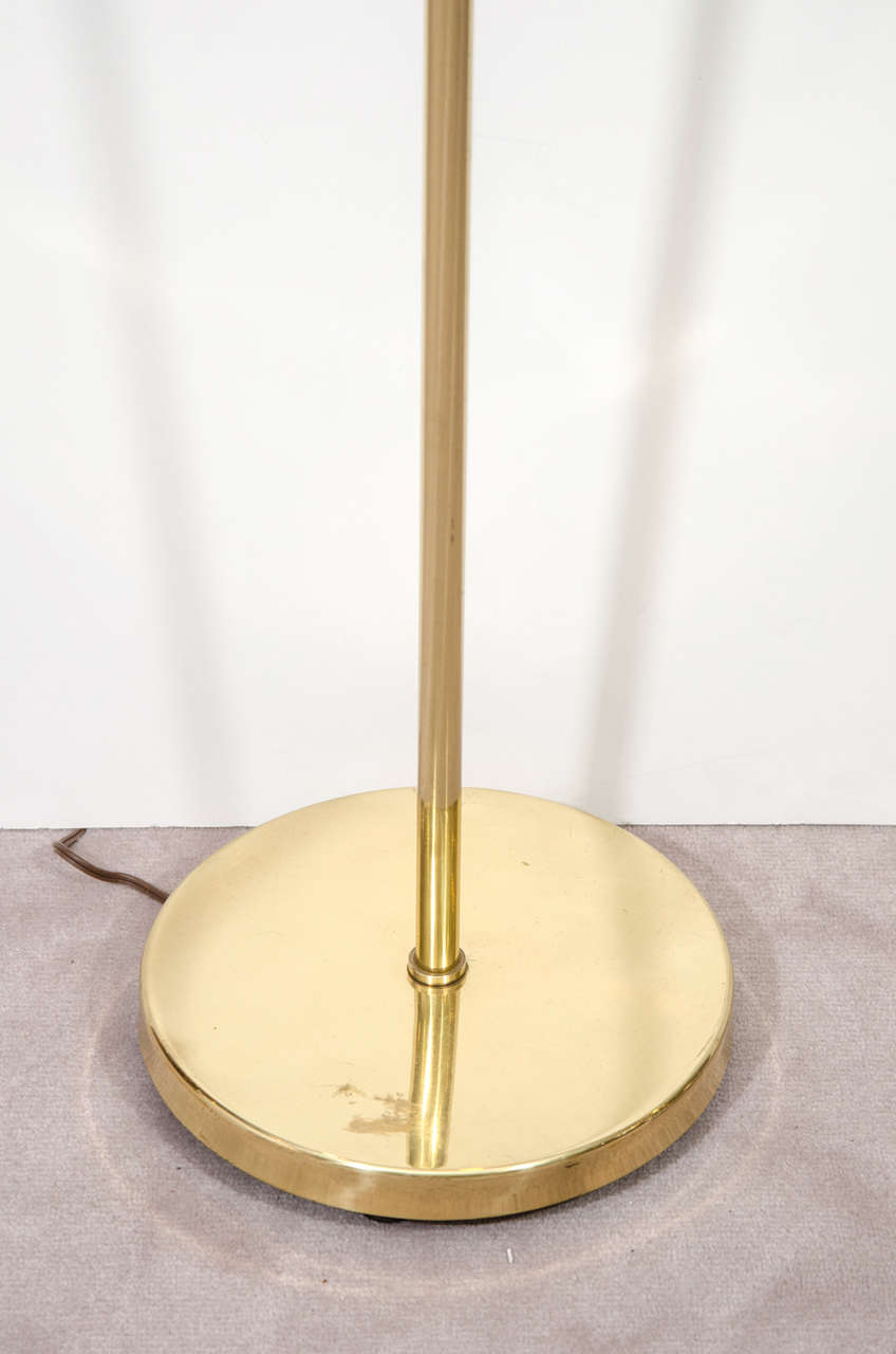 Mid Century Brass Reading Lamp with Adjustable Height In Good Condition In New York, NY