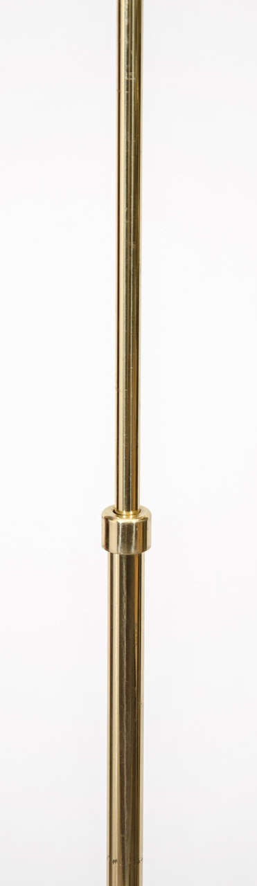 20th Century Mid Century Brass Reading Lamp with Adjustable Height
