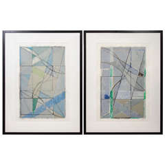 Pair of Harry Nadler Abstract Expressionist Paintings