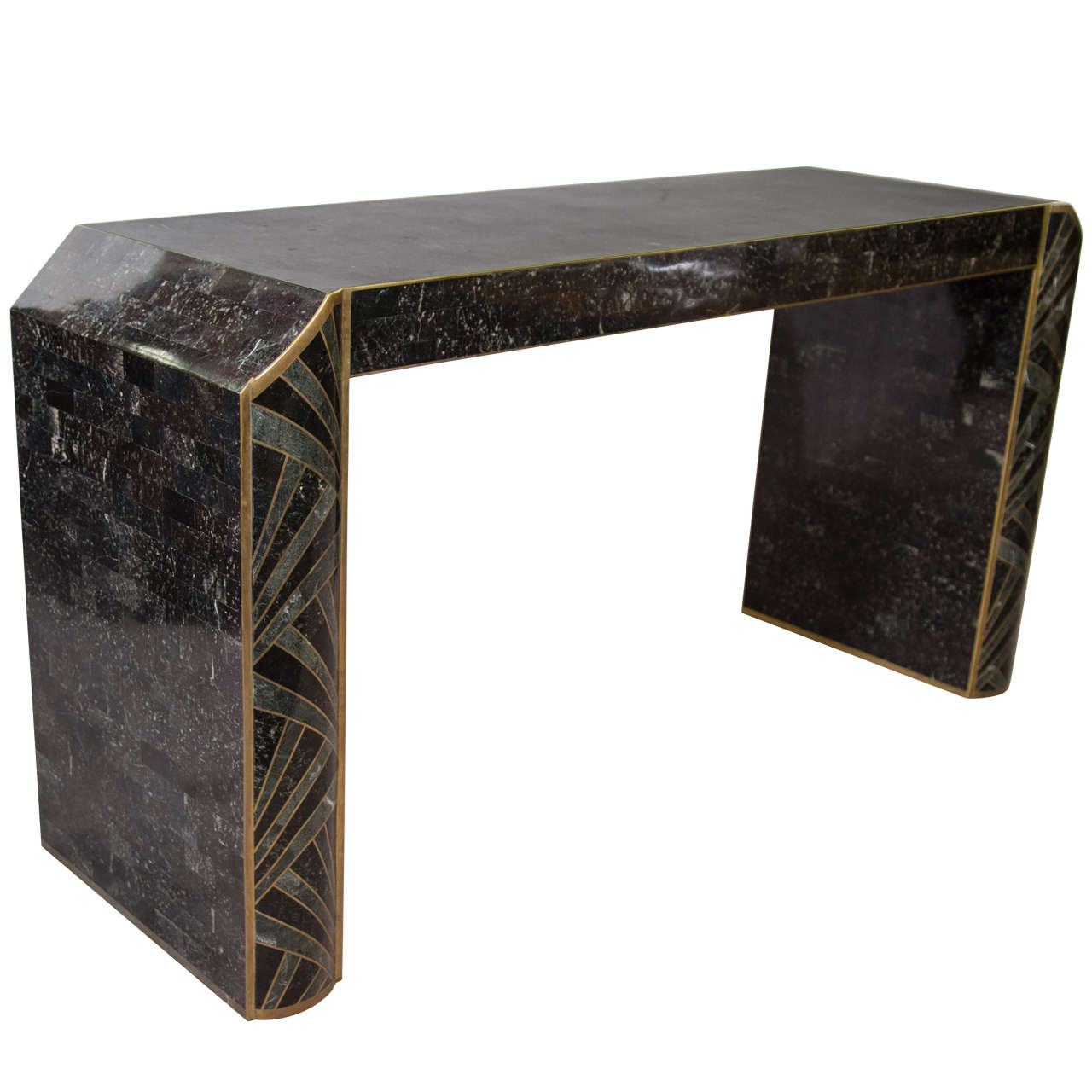 Midcentury Tessellated Console Table by Maitland Smith For Sale