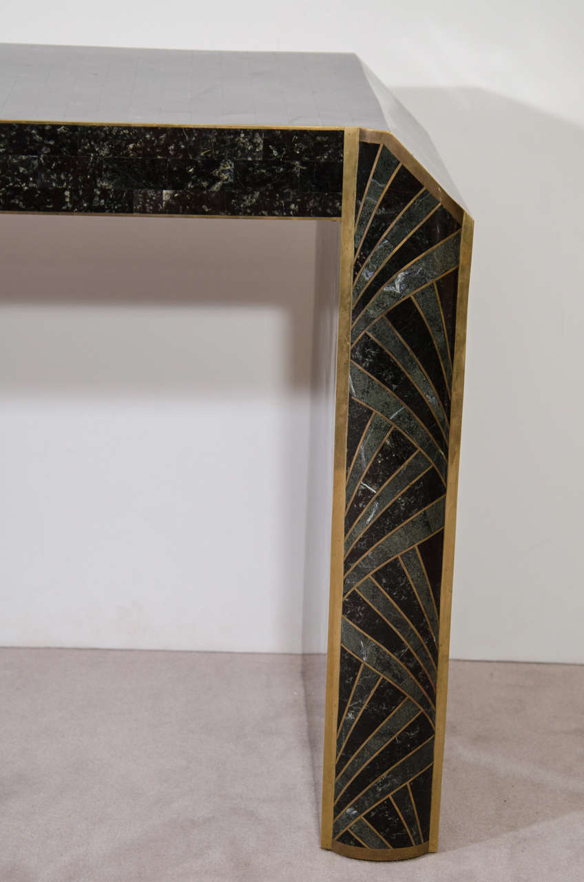 Midcentury Tessellated Console Table by Maitland Smith For Sale 1
