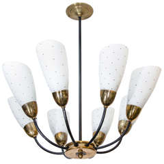 Mid Century Eight-Arm Chandelier In The Style of Stilnovo