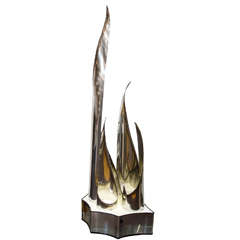 Spectacular Lighted Sculpture Lamp Signed by Angelo Lelli