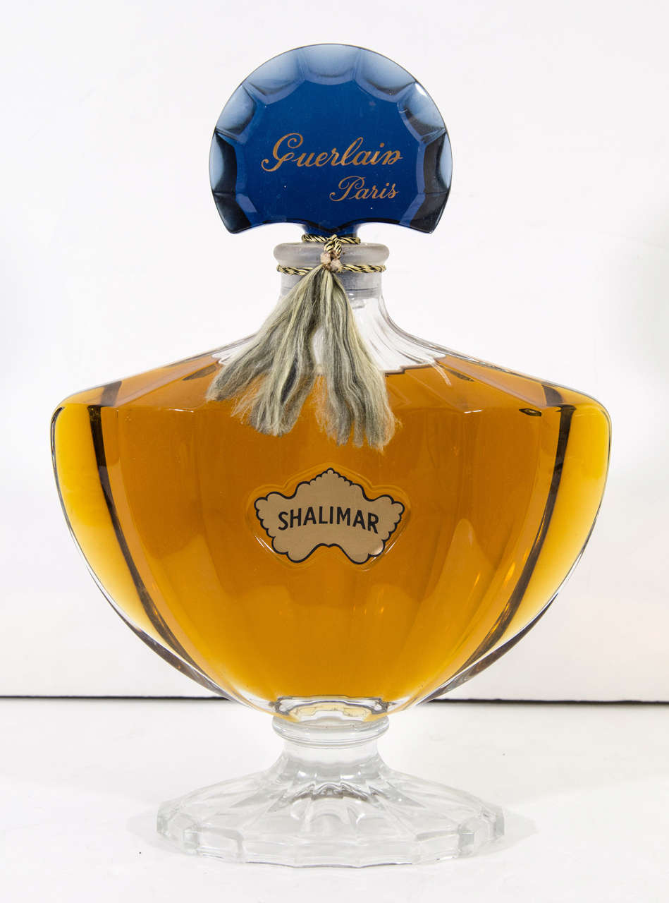 Popular for 90 years, Shalimar was created in 1921 and re-released in 1925 in a bottle designed by Raymond Guerlain and made by Cristalleries de Baccarat.  In 1985, it was repackaged and presented encased in a Lucite box to commemorate the 60th