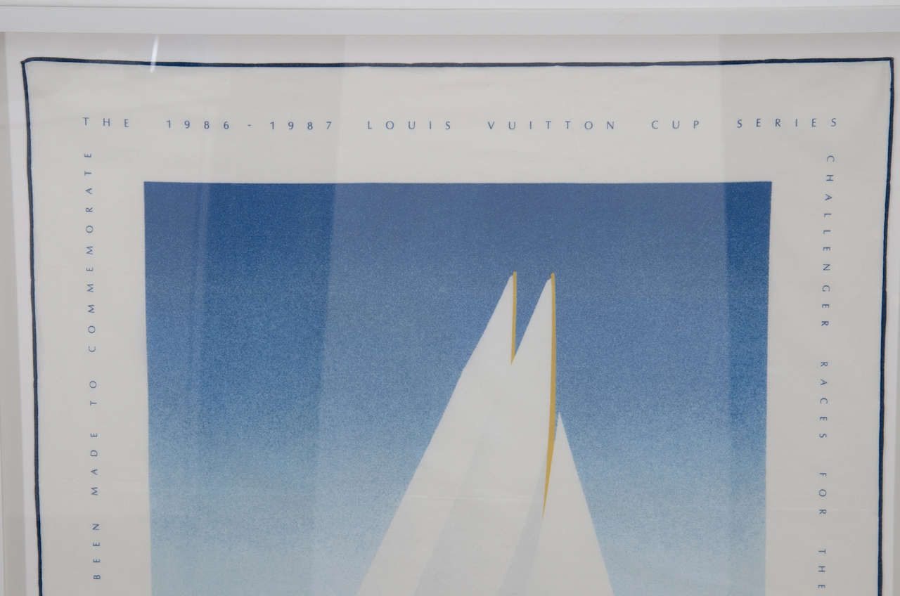 Louis Vuitton Limited Edition Vuitton Cup Series Silk Scarf In Excellent Condition For Sale In New York, NY