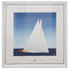 Retro Louis Vuitton Limited Edition Vuitton Cup Series Silk Scarf