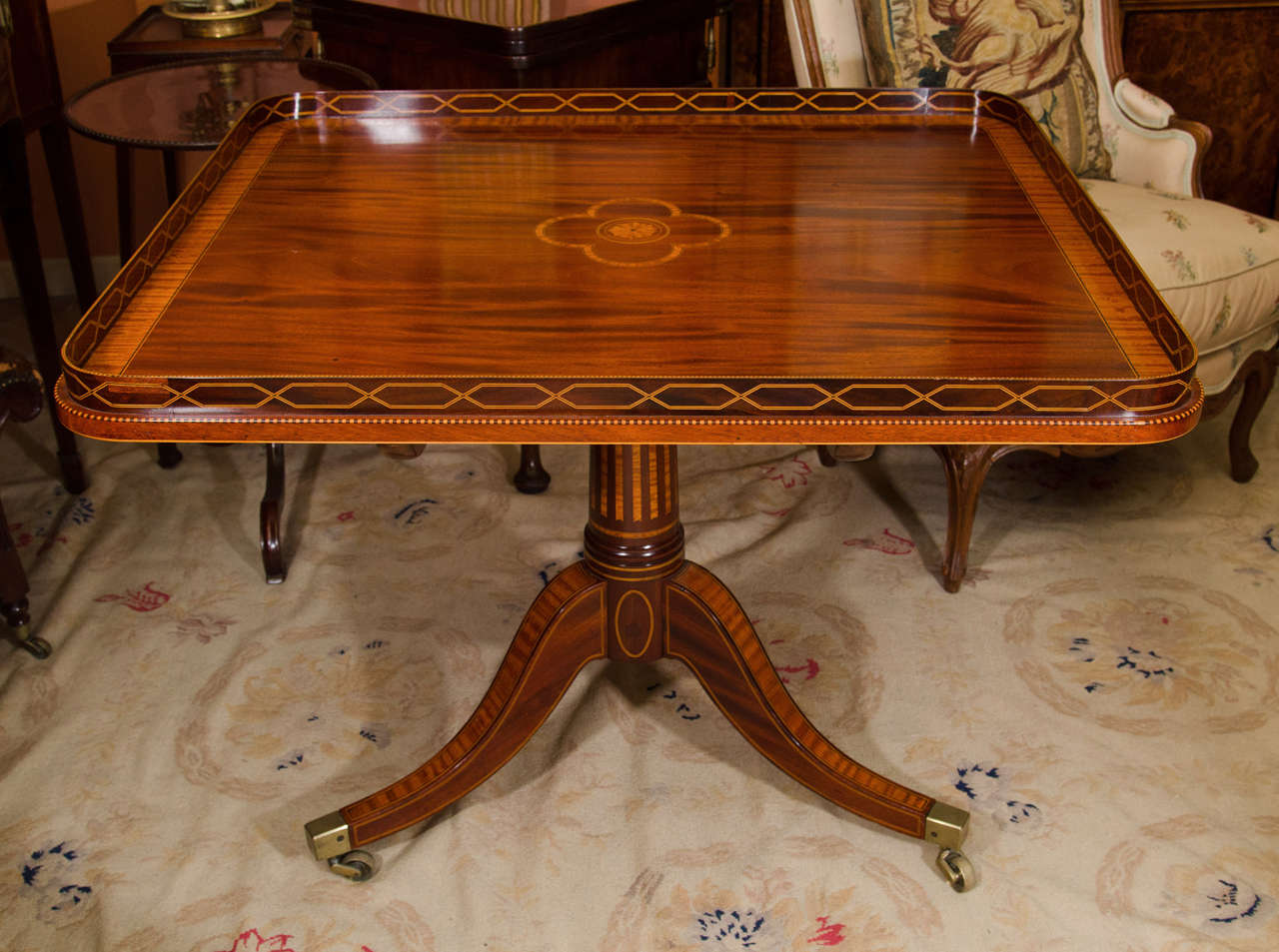 English Very Fine Regency Inlaid Centre Table