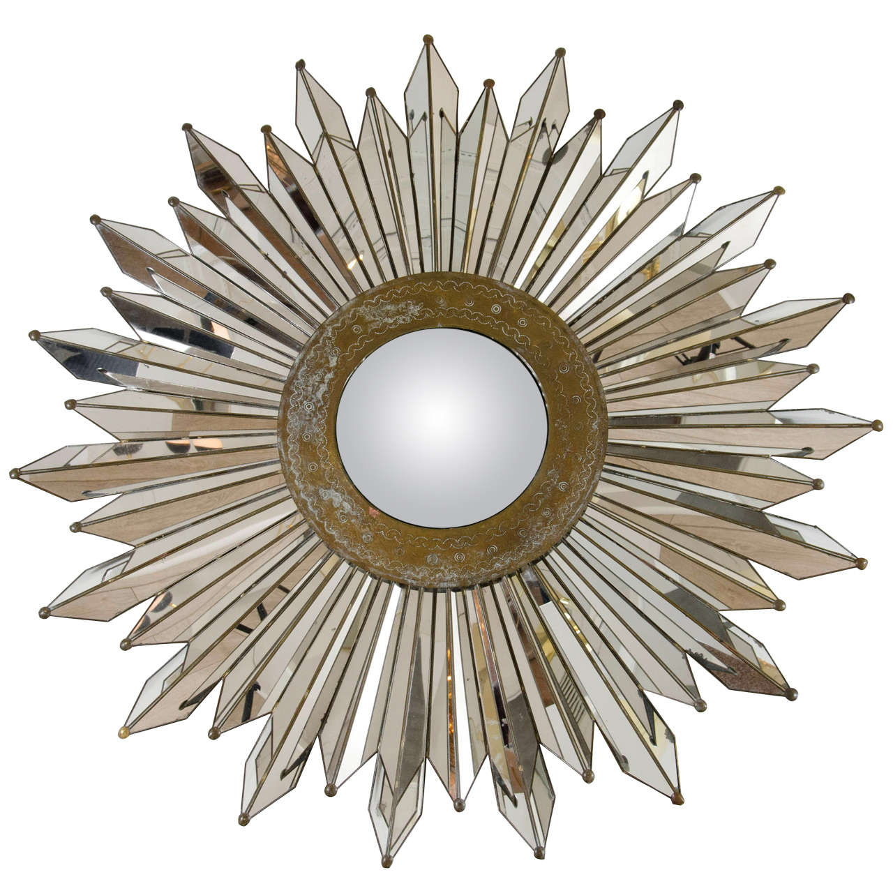 Convex Sunburst Mirror at 1stDibs