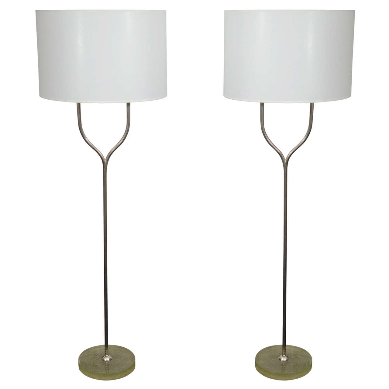 Pair of Double Light Floor Lamps