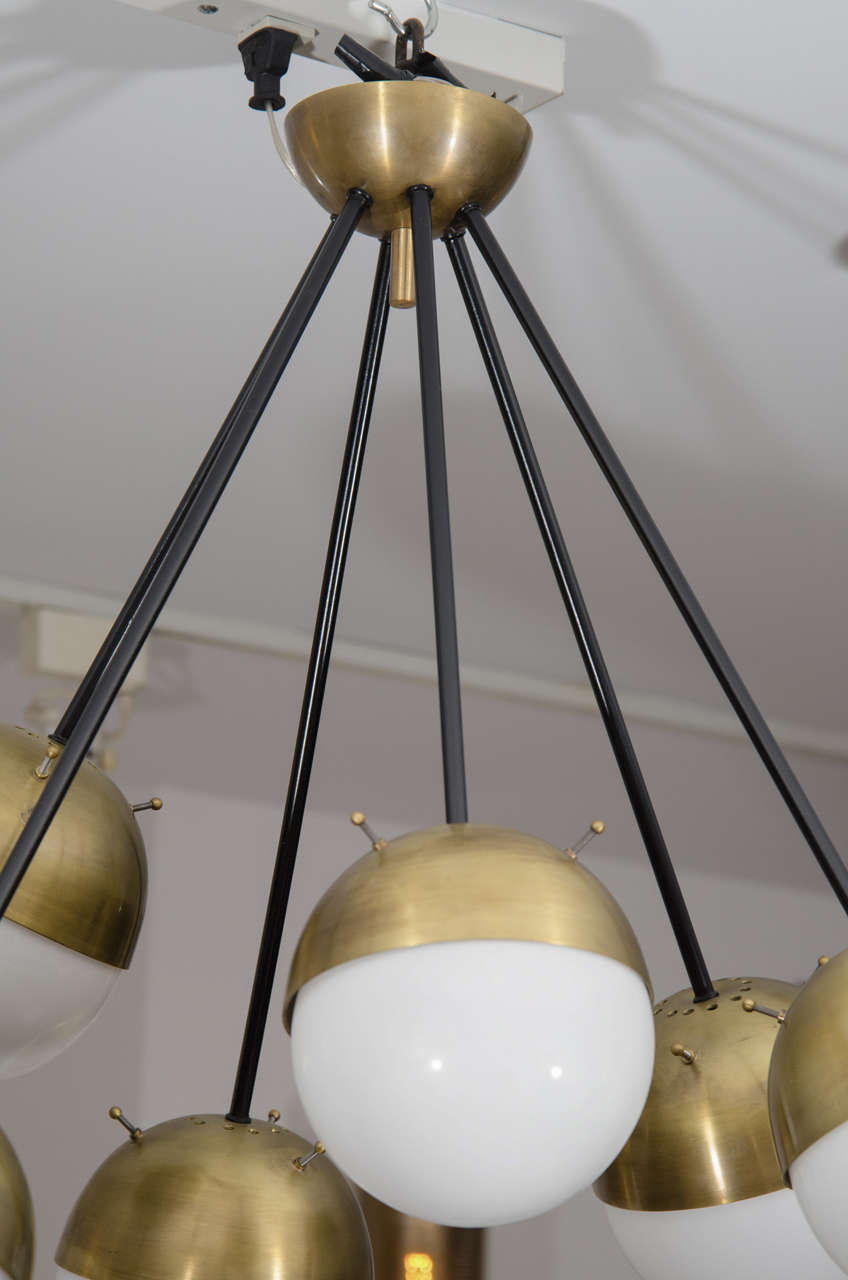 Italian Stilnovo Multi-Light Chandelier