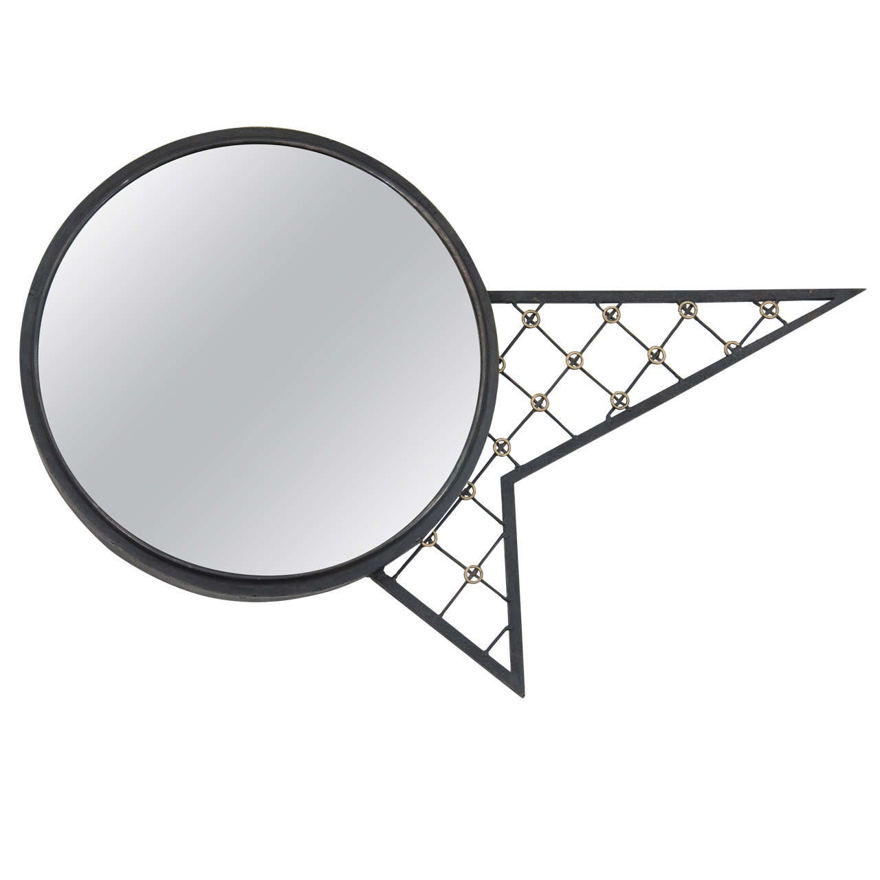 Geometric Iron Mirror For Sale
